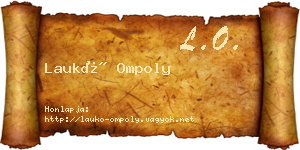 Laukó Ompoly névjegykártya